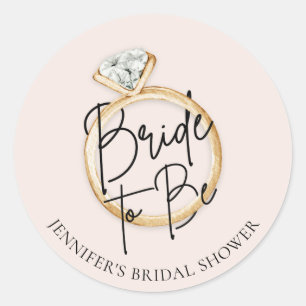 Elegant Modern Bride Ronde Sticker
