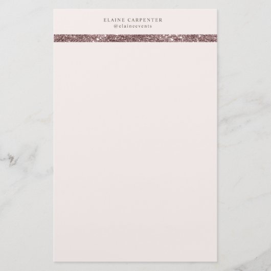 elegant modern bronzen glansmonogram briefpapier (Voorkant)