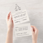 Elegant modern bruiloft Silhouette Collectie All In One Uitnodiging (Afscheurbaar)