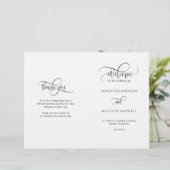 Elegant, Modern Calligrafie Folded Wedding Program (Staand voorkant)