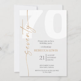 Elegant Modern Calligraphy 70th Adult Birthday Kaart