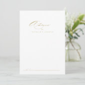 Elegant Modern Calligraphy Gold Wedding Advieskaart (Staand voorkant)