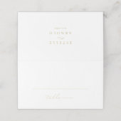 Elegant Modern Calligraphy Gold Wedding Place Card (Buitenkant ongevouwen)