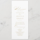Elegant modern Calligraphy Gold Wedding Programme Programma (Voorkant)