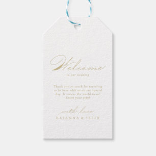 Elegant Modern Calligraphy Gold Wedding Welcome Cadeaulabel