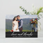 Elegant Modern Calligraphy Love Bedankt Wedding B (Staand voorkant)