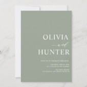 Elegant Modern Calligraphy Sage Green Wedding Kaart (Voorkant)