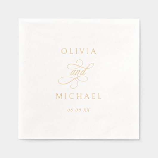 Elegant Modern Calligraphy Script Wedding Gold (Recto)