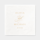 Elegant Modern Calligraphy Script Wedding Gold Folie Servetten (Voorkant)