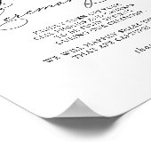 Elegant modern Calligraphy Unplugged Ceremony Sign Poster (Hoek)