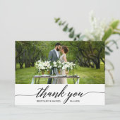 Elegant Modern Calligraphy Wedding Bedankkaart (Staand voorkant)