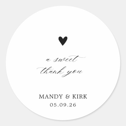 Elegant Modern Calligraphy Wedding Favor Sticker (Voorkant)