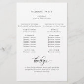 Elegant modern calligraphy Wedding Programme (Achterkant)