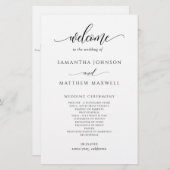 Elegant modern calligraphy Wedding Programme (Voorkant / Achterkant)