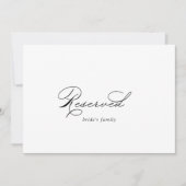 Elegant Modern Calligraphy Wedding Reserved Sign (Voorkant)