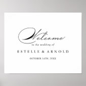 Elegant Modern Calligraphy Wedding Welcome Sign Poster (Voorkant)