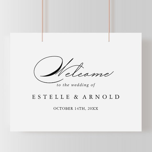 Elegant Modern Calligraphy Wedding Welcome Sign Poster