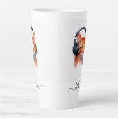 Elegant Modern Cat Mom Waterverf Sinaasappel Latte Mok (Voorkant)