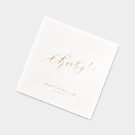Elegant modern cheers script minimalist wedding (Gauche)