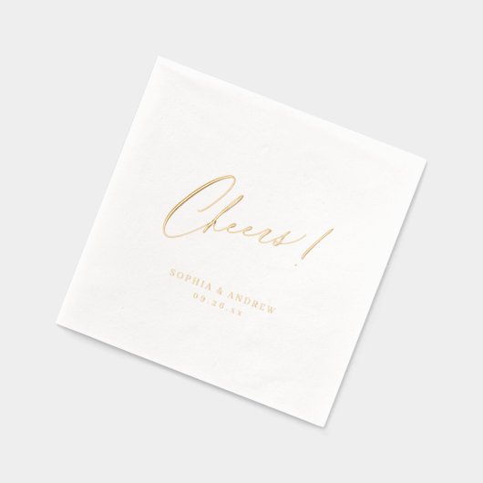 Elegant modern cheers script minimalist wedding (Gauche)