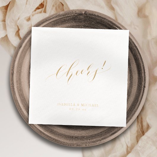 Elegant modern cheers script minimalist wedding