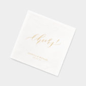 Elegant modern cheers script minimalist wedding folie servetten (Links)