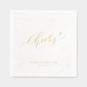Elegant modern cheers script minimalist wedding folie servetten (Voorkant)