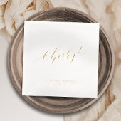 Elegant modern cheers script minimalist wedding folie servetten