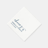 Elegant Modern Cheers Script Minimalistische bruil Servet (Hoek)