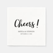 Elegant Modern Cheers Script Minimalistische bruil Servet (Voorkant)