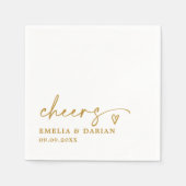 Elegant Modern Cheers Script Minimalistische bruil Servet (Voorkant)