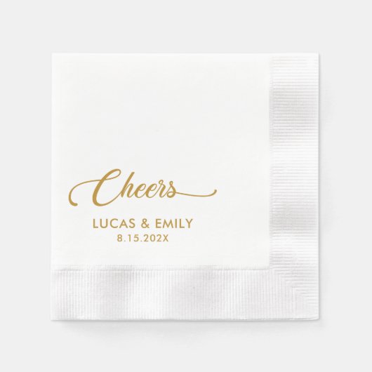 Elegant Modern Cheers Script Minimalistische bruil Servet (Voorkant)