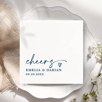 Elegant Modern Cheers Script Minimalistische bruil Servet