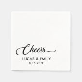 Elegant Modern Cheers Script Minimalistische bruil Servet (Voorkant)