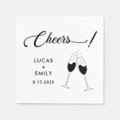 Elegant Modern Cheers Script Minimalistische bruil Servet (Voorkant)