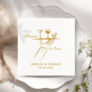 Elegant Modern Cheers to Love Minimalist Wedding N Servet