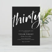Elegant Modern Chic 30th Birthday Party Invitation Kaart (Staand voorkant)