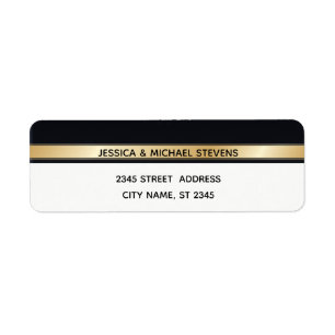 Elegant modern chic black white and gold bruiloft etiket