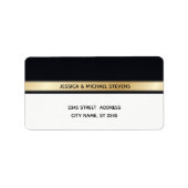 Elegant modern chic black white and gold bruiloft etiket (Voorkant)