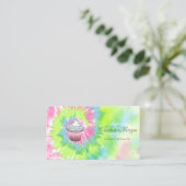 Elegant Modern, Chic Cupcake Tie Dye Visitekaartje (Staand voorkant)