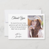 Elegant modern chic dank u afstuderen foto kaart (Voorkant)