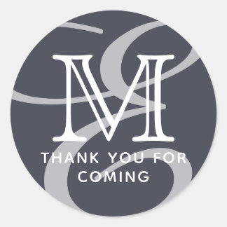 Elegant modern Chic Double Monogram Dank u Ronde Sticker