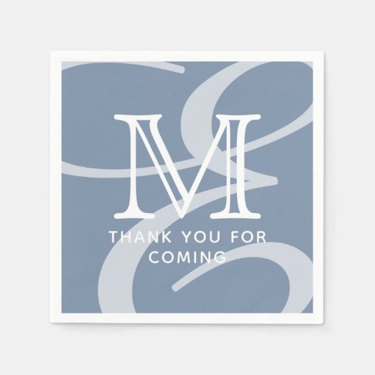 Elegant modern Chic Double Monogram Dank u Servet (Voorkant)
