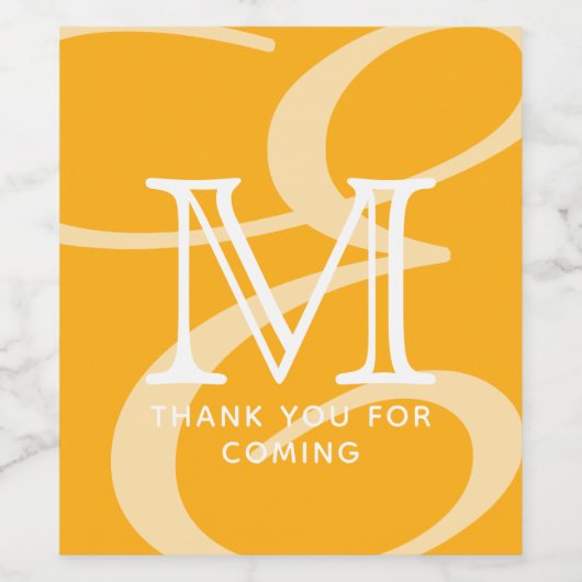 Elegant modern Chic Double Monogram Dank u Wijn Etiket (Enkel label)