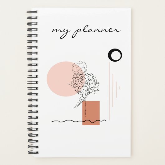 Elegant Modern Chic Eenvoudig Abstract Geometrisch Planner (Voorkant)