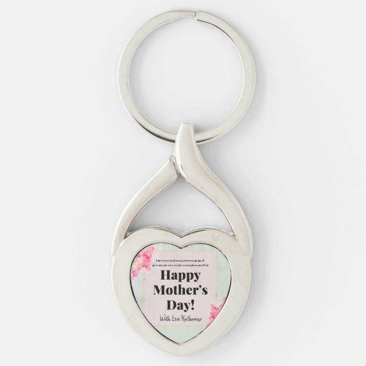 Elegant Modern Chic Floral Keepomwille Moederdag Sleutelhanger (Voorkant)