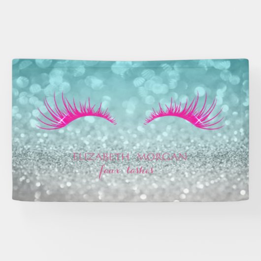 Elegant modern Chic Glittery Bokeh, Faux Lashes Spandoek (Horizontaal)