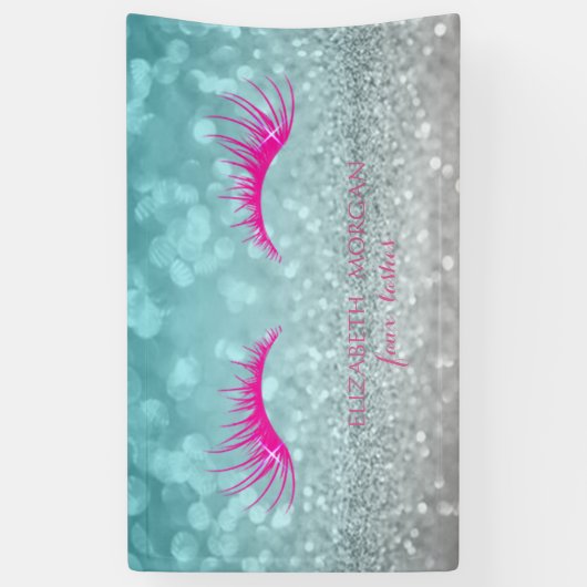 Elegant modern Chic Glittery Bokeh, Faux Lashes Spandoek (Verticaal)