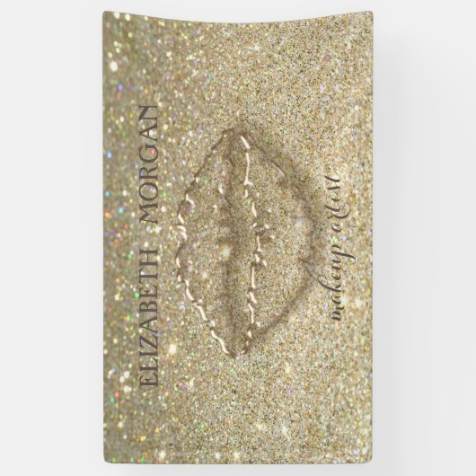 Elegant modern Chic Glittery Bokeh, Lips Spandoek (Verticaal)