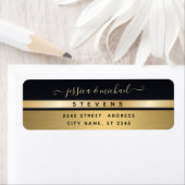 Elegant modern chic gold/zwarte bruiloft etiket (Insitu)